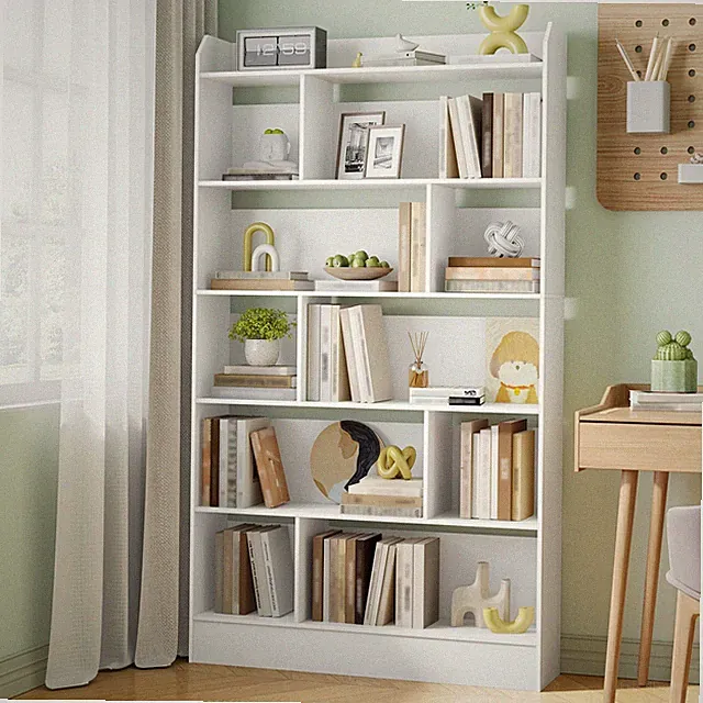 Bücherregal Bücherschrank Standregal Weiß 6 Fach Aufbewahrung 24x100x170 cm