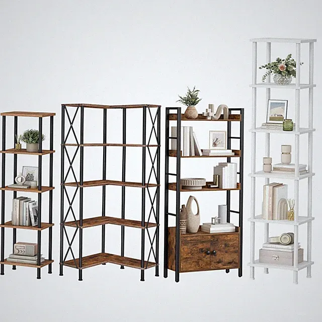 Bücherregal Eckregal Regal hohes Lagerregal bodenstehendes Eckregal Standregal