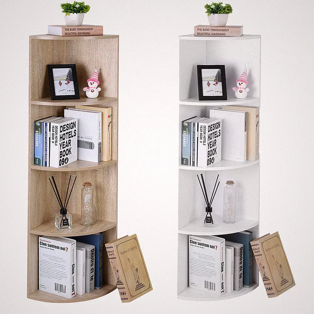 Bücherregal Eckregal Standregal 4 Fächer Küchenregal Badregal Weiß Holz VASAGLE