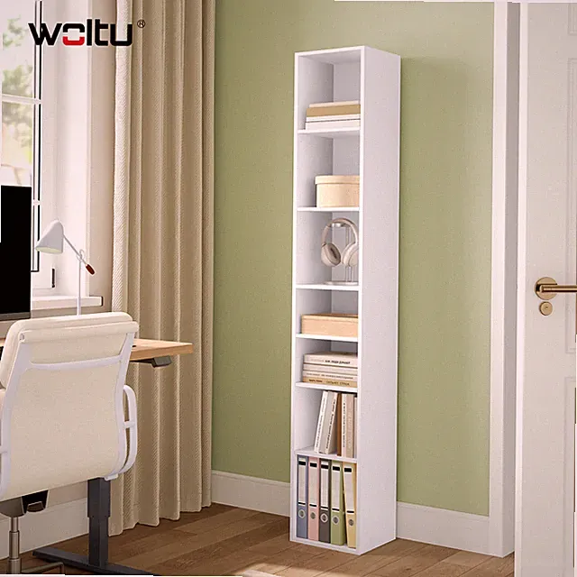 Bücherregal Hoch Schmal Standregal mit 7 Würfeln Bücherschrank Aufbewahrungsrega
