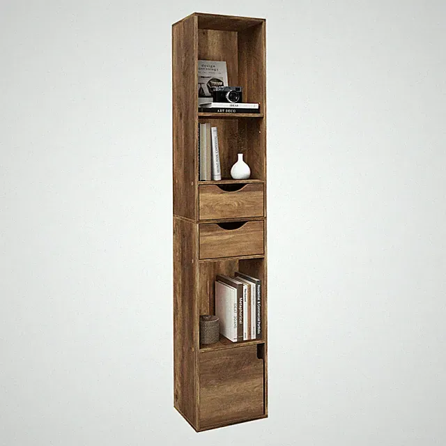 Bücherregal Hoch Schmal Standregal Raumteiler Bücherschrank Aufbewahrung Retro
