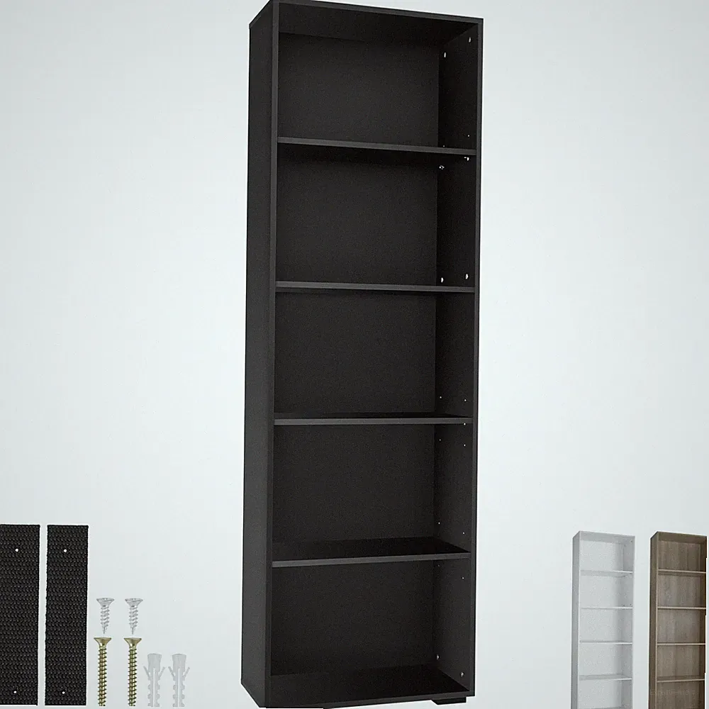 Bücherregal Holz Bücherschrank Standregal Büroregal Regal 5 Fächer 60x30x190 cm