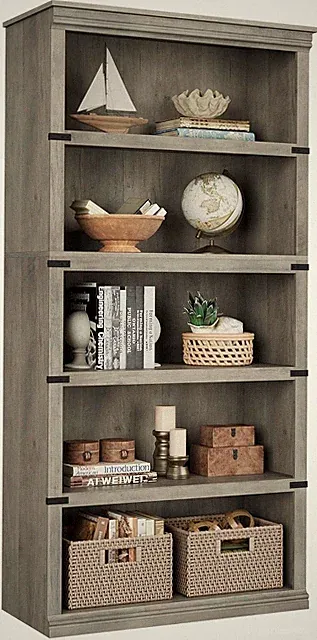 Bücherregal Holz Bücherschrank Standregal Büroregal Regal 5 Fächer 80x32x170 cm