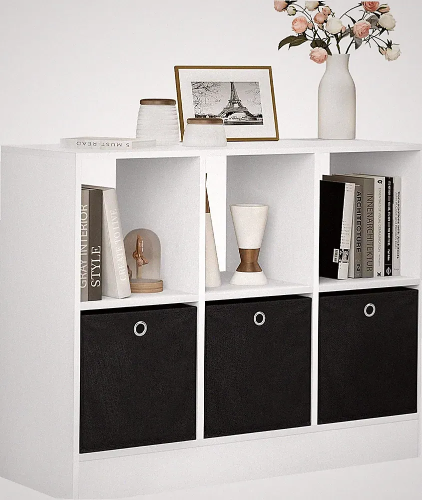 Bücherregal Holz Bücherschrank Standregal Büroregal Regal 6 Fächer 80x60x30 cm