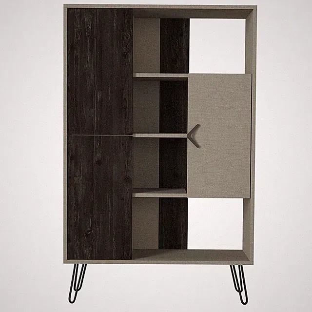 Bücherregal Holz Standregal Grau Rebab Raumteiler Aktenregal Regal Schrank 6429