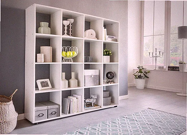 Bücherregal Holz Standregal Regal Aufbewahrungsregal Holzregal Raumteiler