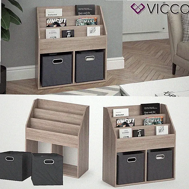 Bücherregal Luigi sonoma, Würfelregal mit Faltboxen 72x79 cm Vicco