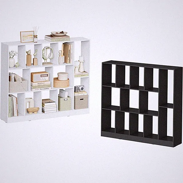 Bücherregal mit 13 Fächern Würfelregal Nutzregal Holzwerkstoff 109x101x24cm Weiß