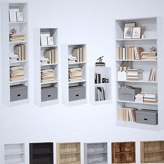 Bücherregal mit 2-5 Ablagen Küchenregal Standregal Büroregal Wohnregal Regal