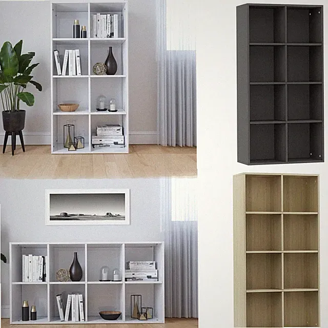 Bücherregal Mit 8 Fächern Raumteiler Standregal Wohnzimmer Bücherschrank Schwarz