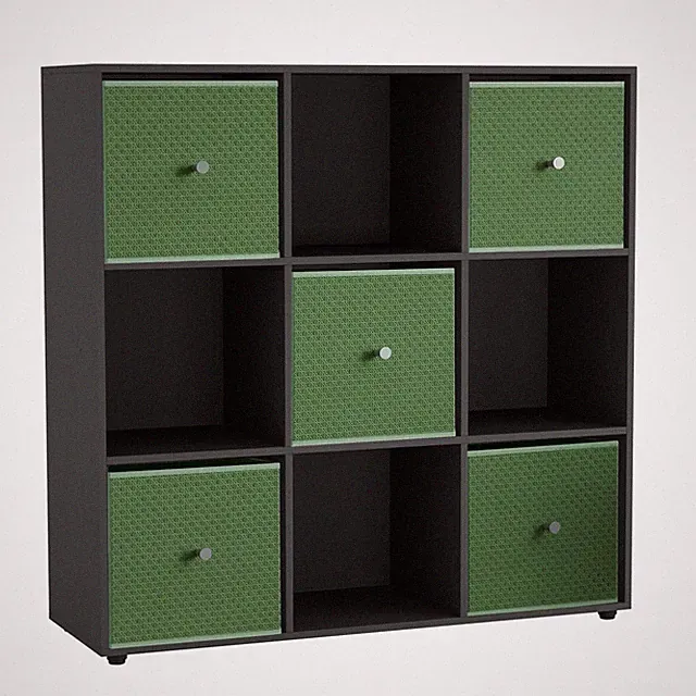 Bücherregal mit 9 Würfeln breit Regal Aufbewahrung mit 5 Stoff bunten Schubladen schwarz