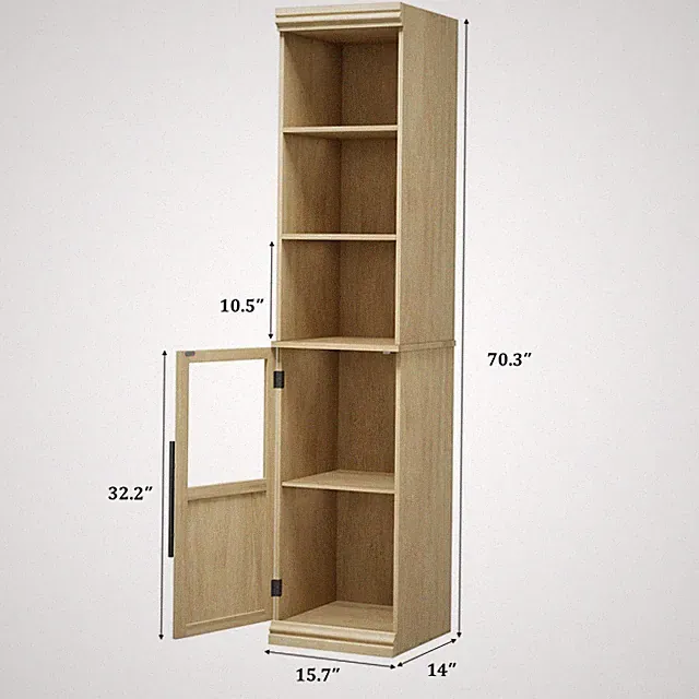 Bücherregal mit Glastüren 5 Fächern Hochschrank Bücherschrank 36x40x179cm