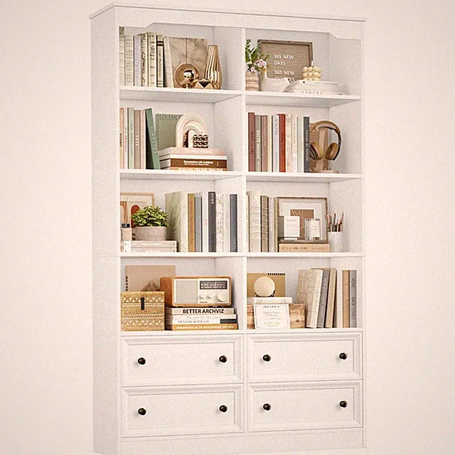 Bücherregal mit Schubladen Hochschrank groß Standregal mit Fächern 100x30x180 cm