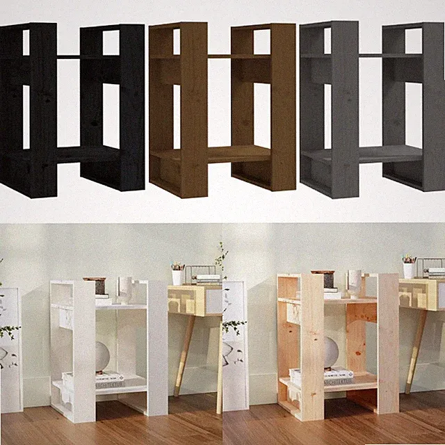 Bücherregal Raumteiler 41x35x91cm Massivholz Kiefer Freistehend Regalsystem