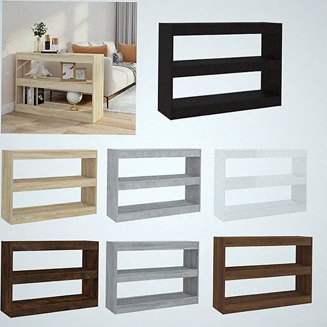 Bücherregal Raumteiler mit 2 Fächer Standregal Büroregal Holzregal 100x30x72cm