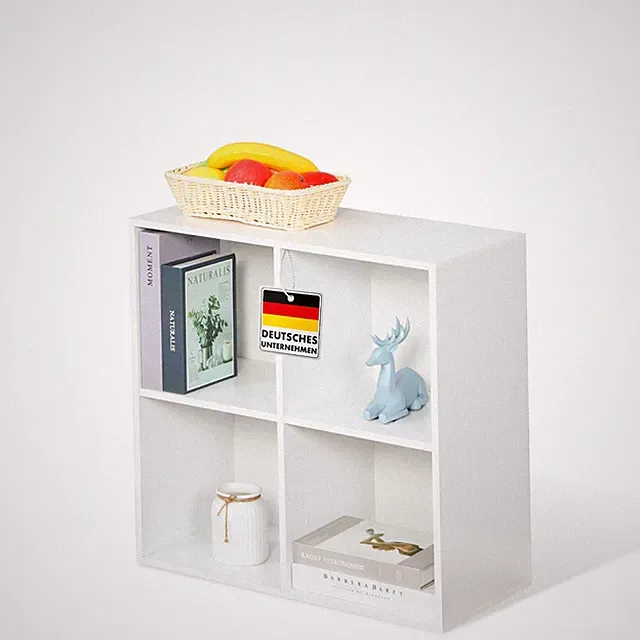 Bücherregal, Raumteiler-Regal Weiß, MDF-Würfelregal mit 4-8 Fächern, California
