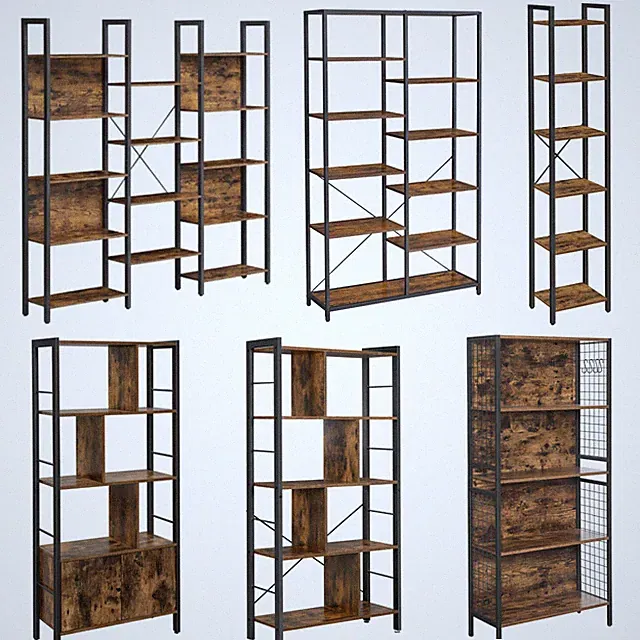 Bücherregal Raumteiler Standregal Bücherschrank Aufbewahrung Retro VASAGLE