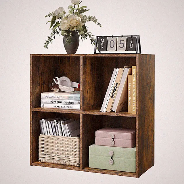 Bücherregal Raumteiler Standregal Bücherschrank Würfelregal 4 Fächer Büroregal