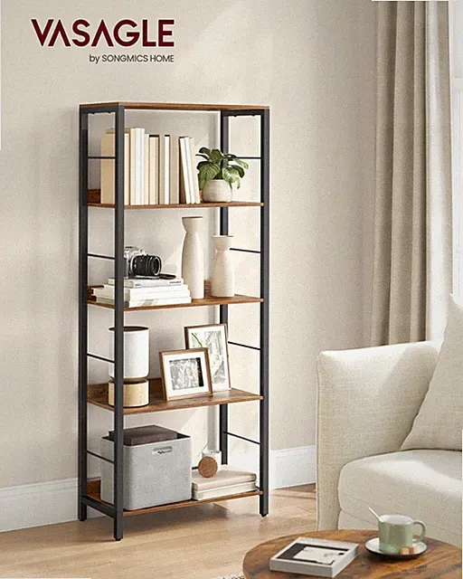Bücherregal, Regal, Aufbewahrungsregal, mit Rückplatten, für Wohnzimmer