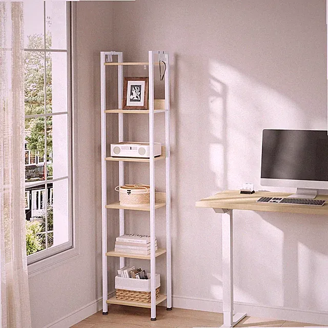 Bücherregal Standregal 6 Ablagen Leiterregal Lagerregal Aktenregal Küchenregal