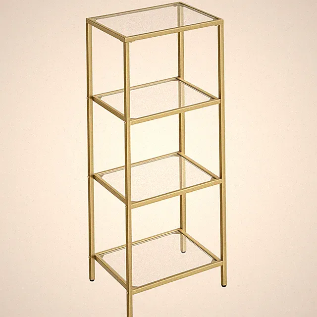 Bücherregal Standregal Küchenregal Badregal gehärtetes Glas goldfarben Küche