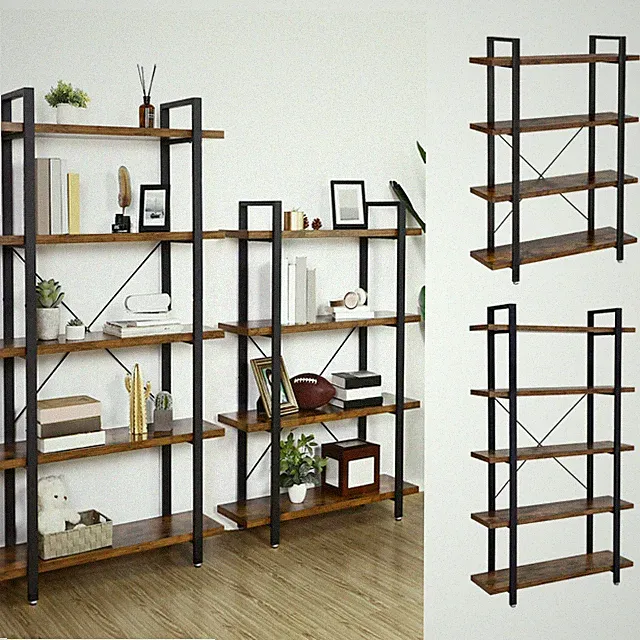 Bücherregal Standregal mit 4/5 Regalebenen Aktenregal Regal Vintage VASAGLE