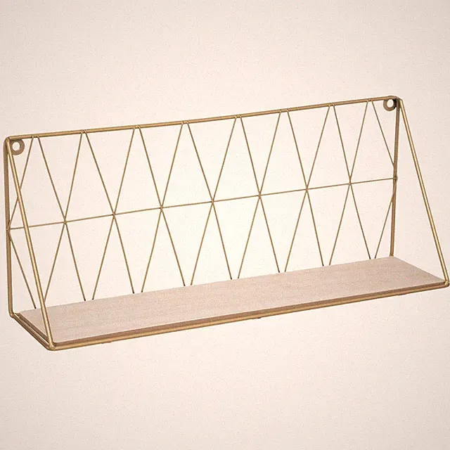 Bücherregal Wandregal gold Schweberegal Hängeregal Küchenregal Loft Metall