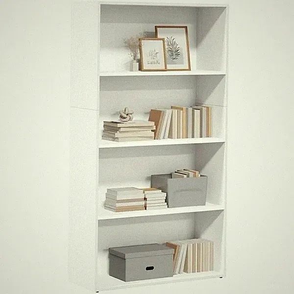 Bücherregal Weiß 80x30x152 Cm Spanplatte