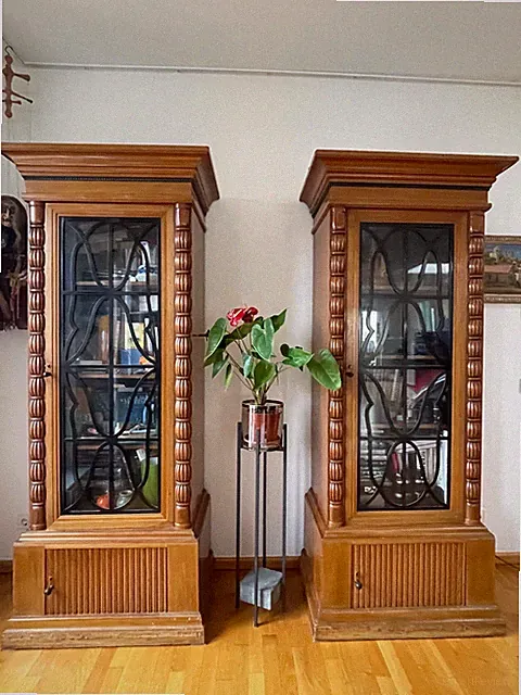 Bücherschränke/Vitrinen, Pärchen, Art Deco, um 1900
