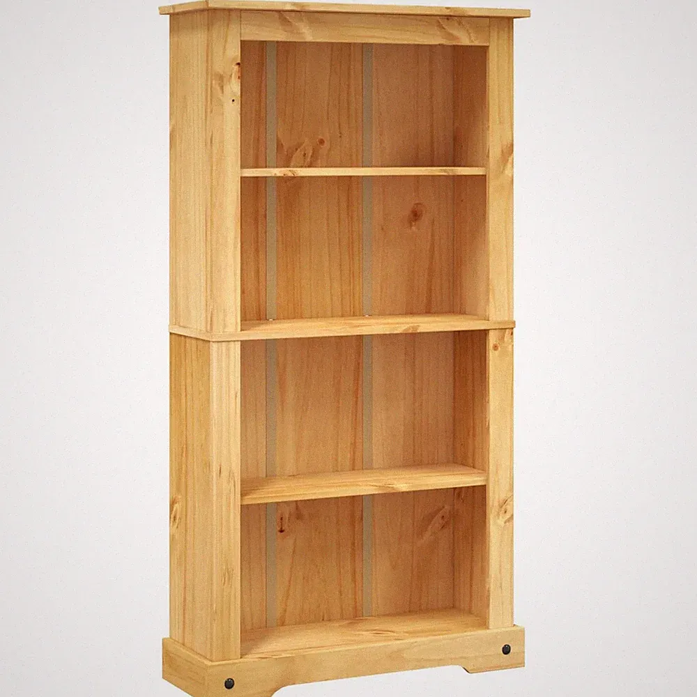 Bücherschrank 4 Fächer Mexiko-Stil Kiefernholz 80x29x150 cm