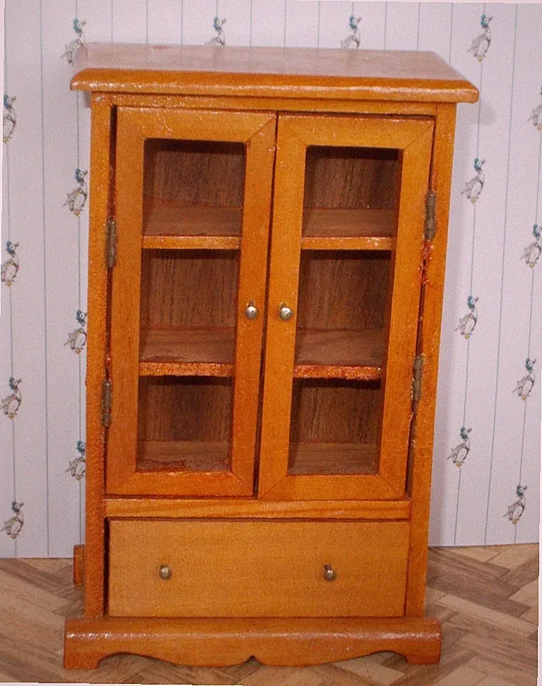 Bücherschrank Wohnzimmer Schrank Roombox Puppenhaus Holz MINI Möbel Handarbeit