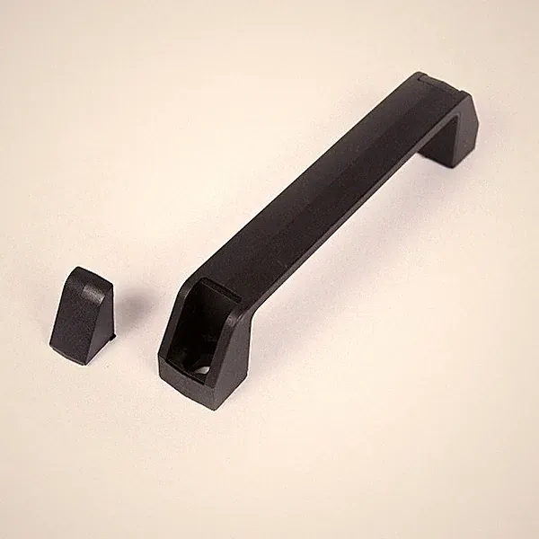 Bügelgriff mit Abdeckung Kunststoff schwarz Griff Handgriff Möbelgriff Türgriff
