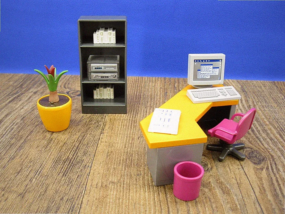 Büro mit Zubehör Möbel City Puppenhaus Schreibtisch Regal Playmobil G211