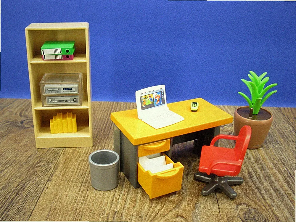 Büro mit Zubehör Möbel City Puppenhaus Schreibtisch Regal Playmobil G221
