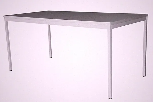 Büro-Schreibtisch (Stahl), Tisch, Arbeitstisch, Werktisch 160x80cm, lichtgrau