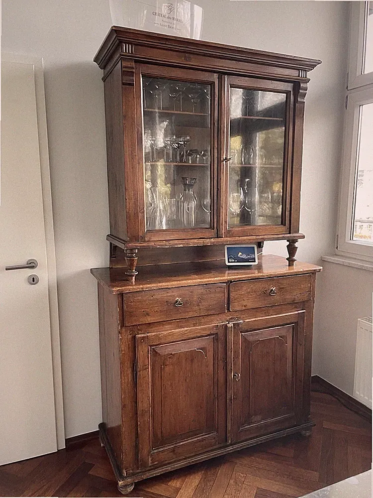 Buffet Holz Mit Vitrine