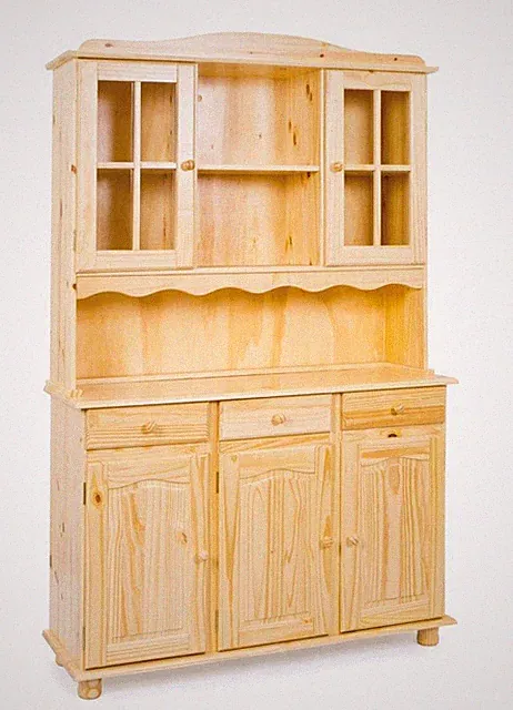 Buffet Vitrine Küchenschrank Küchenbuffet TOSCANA Kiefer Massivholz lackiert