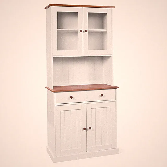 Buffet Vitrine Westerland 4-türig im Landhausstil - Massivholz