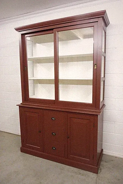 Buffetschrank Burgunderrot Wandschrank Küchenschrank Küchenbuffet Vitrineschrank