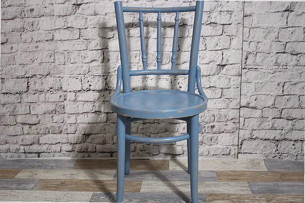 Bugholzstuhl Kaffeehausstuhl Stuhl pastell blau 60er Vintage Shabby Chic Möbel