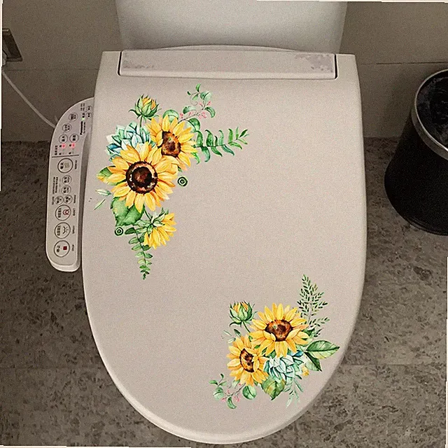 Bunte Sonnenblumen Wandaufkleber für Kühlschrank Kleiderschrank Barthroom für