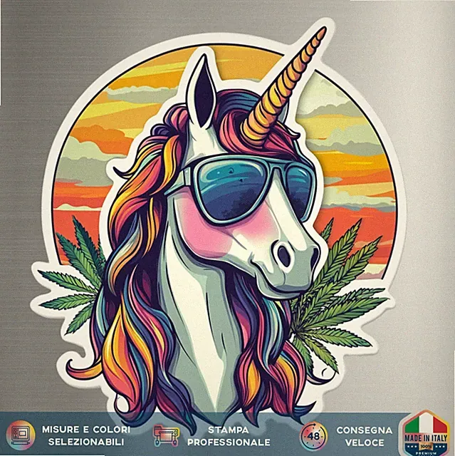 Buntes Einhorn Aufkleber • Aufkleber Vinyl Auto Motorrad Helm Laptop Vintage