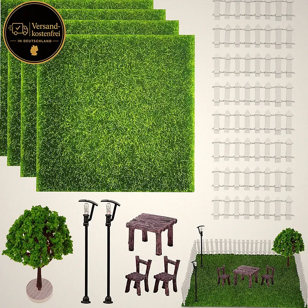 C-055 Miniatur Garten Puppenhaus Garten Mit Miniatur Gartenmöbel 17 Stück Miniat