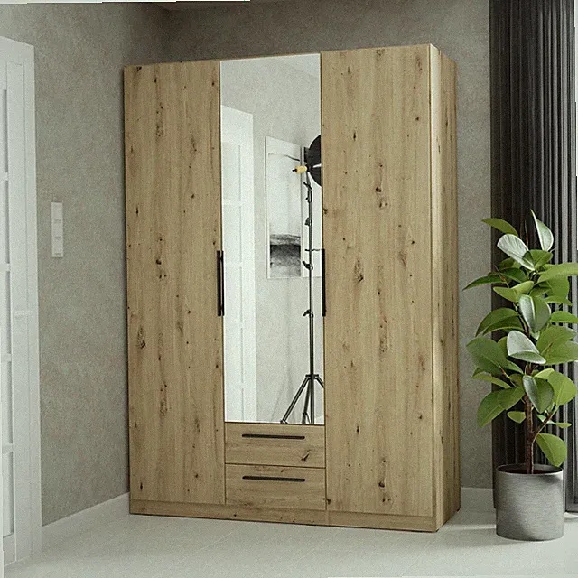 CADIXO Kleiderschrank 150, moderner 3türiger Schrank, Holzwerkstoff, Schlafzi...