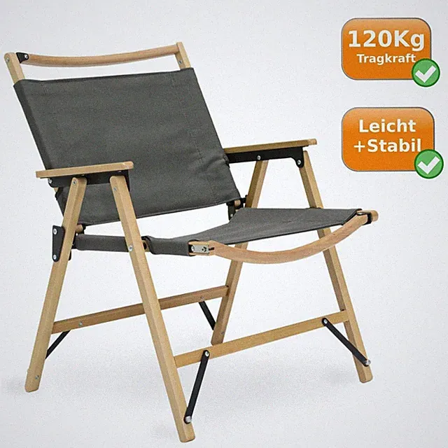 Campingstuhl elegant Buchenholzgestell Gartenstuhl robust leicht 120kg ZE0190927