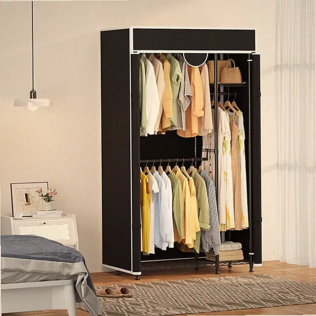 Canvas Stoff Kleiderschrank Tragbar Kleidung Schrank Aufbewahrung Organizer