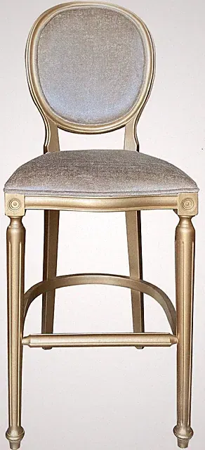 Casa Padrino Barock Barstuhl Gold / Gold - Handgefertigter Massivholz Antik