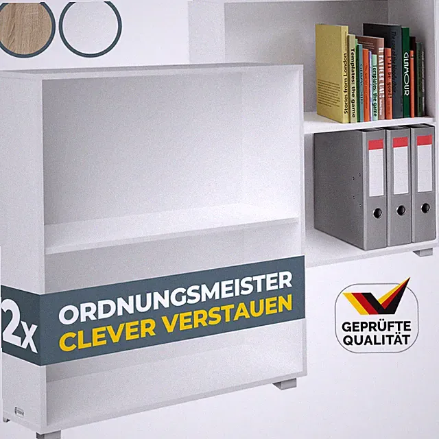 CASARIA® 2x Bücherregal Standregal Aktenregal 2 Fächer 77x60x28cm Holz 2 Regal