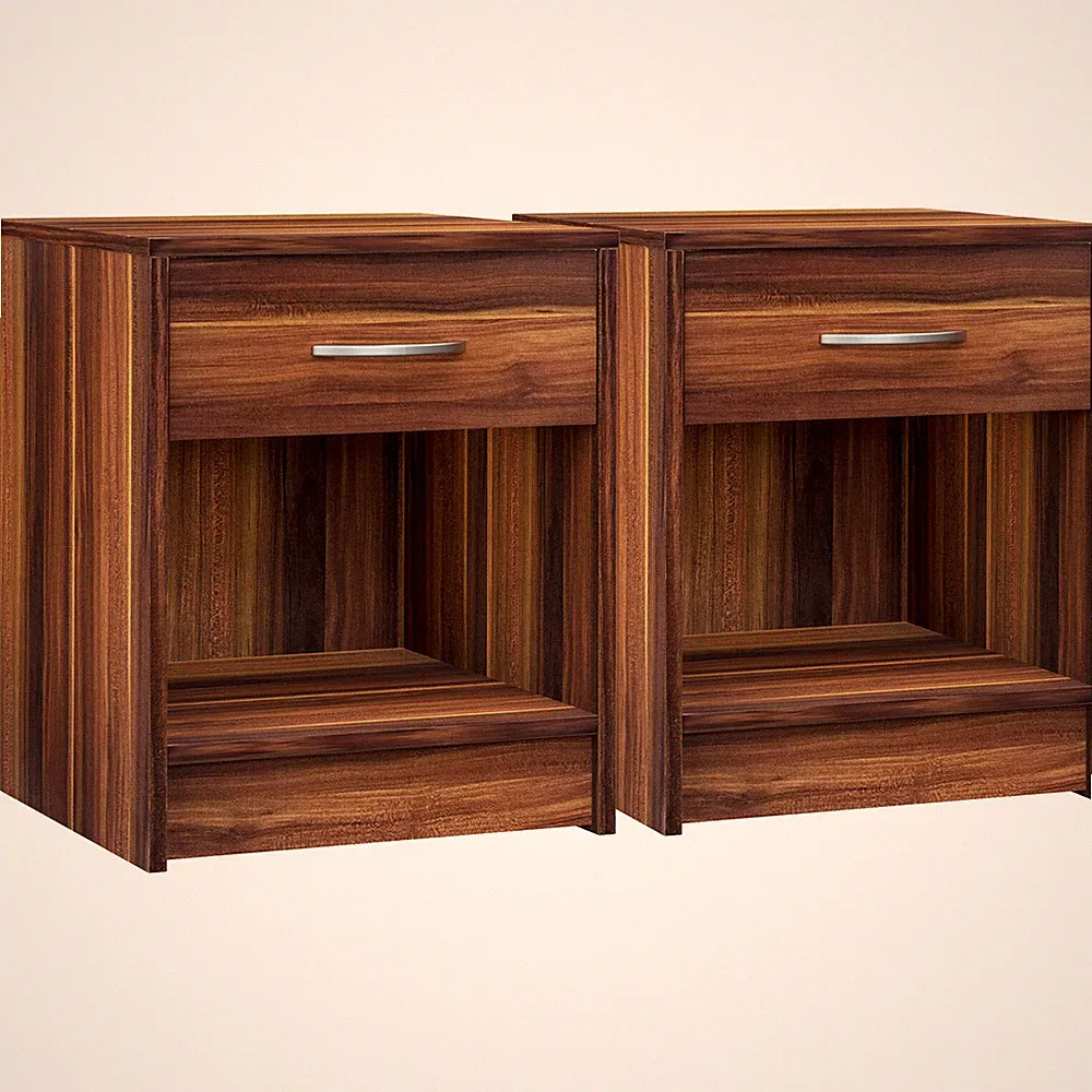 CASARIA® 2x Nachttische Boxspringbett Nachtschrank Schublade Holz Schlafzimmer