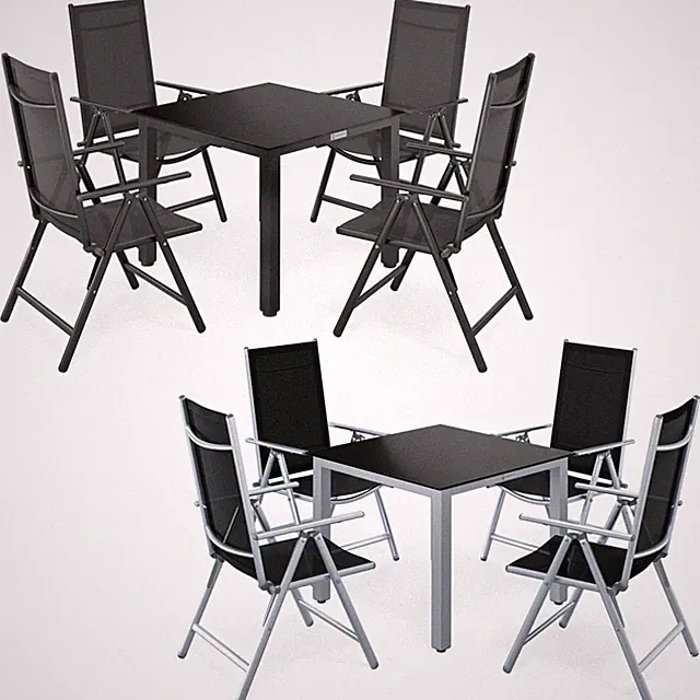 CASARIA® Alu Sitzgruppe Gartenmöbel Essgruppe Garten Tisch Klappstuhl Set 4+1